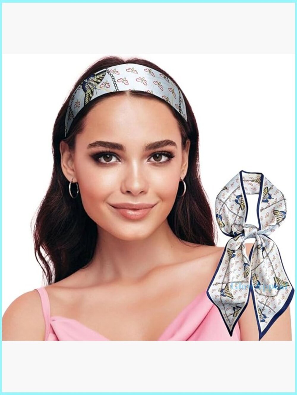 Silk-Like Polyester Scarf 59x5.9 Inches Multi-Use Headband Bag Accessory